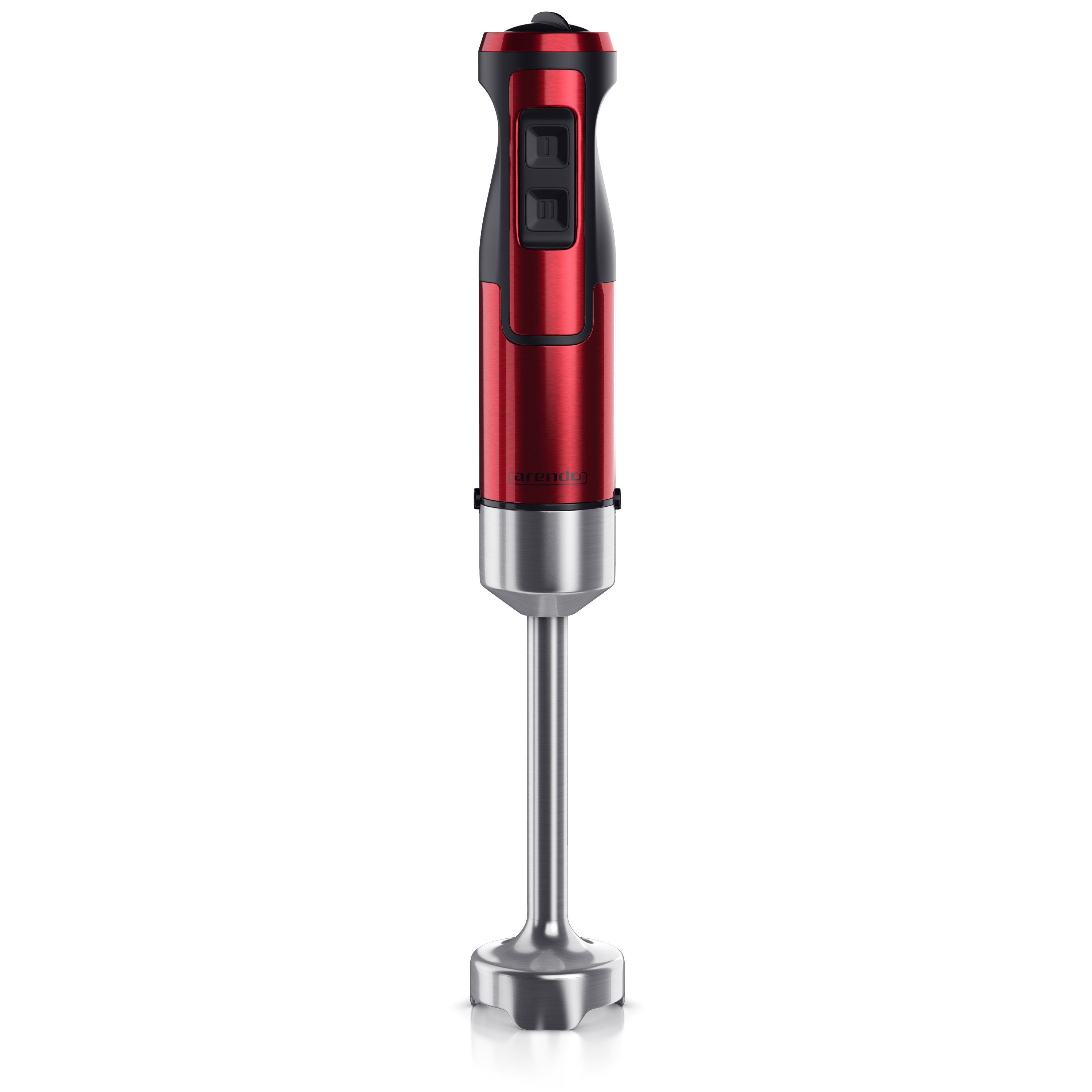 Arendo Stabmixer Edelstahl Pürierstab, Handmixer, stufenlose Regelung, rot, 1000 W, Turbotaste, Abnehmbarer Mixfuß, GS-Zertifiziert