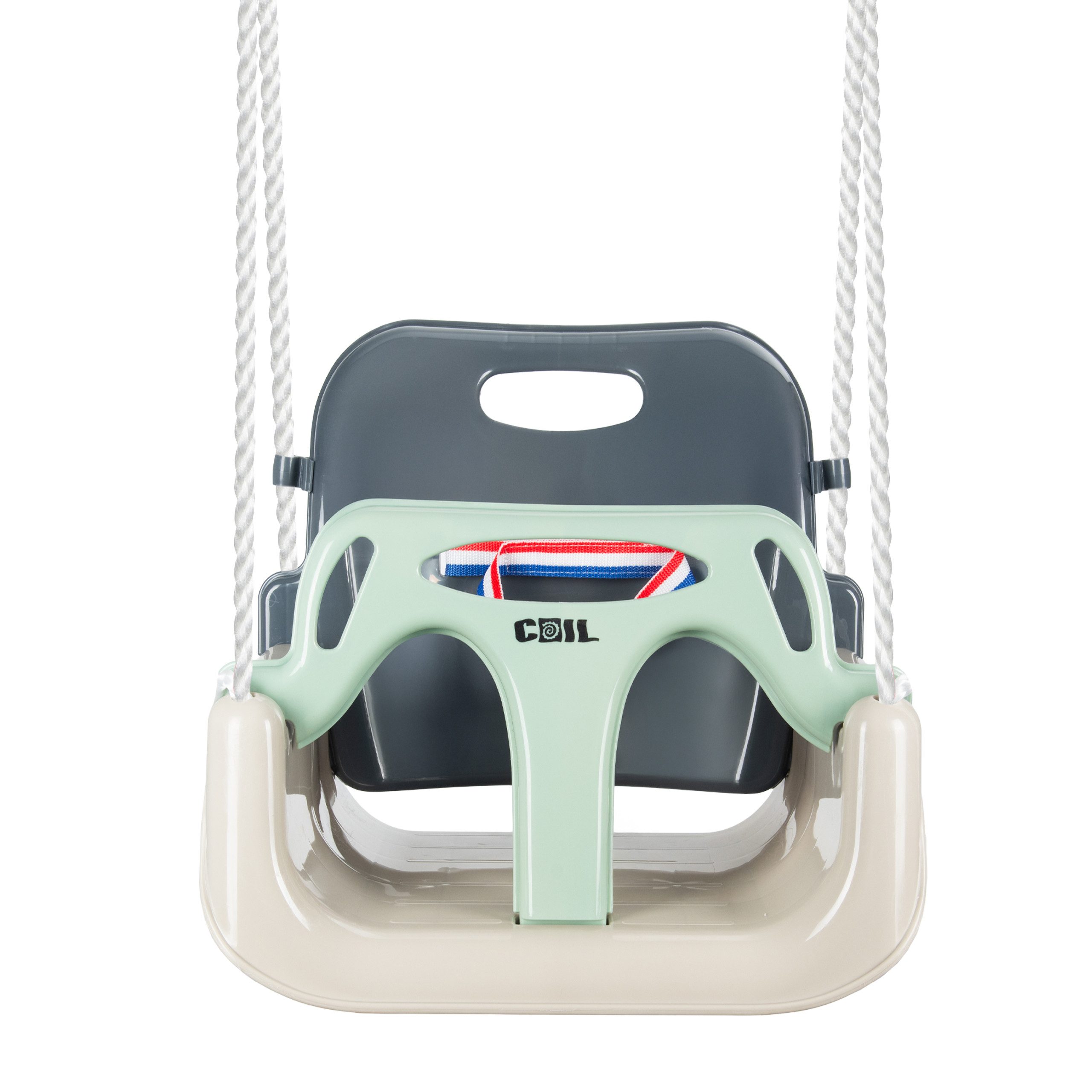 COIL Babyschaukel Schaukel 3in1, Gartenschaukel,Rückenlehne und Anschnallgurt,bis 60kg