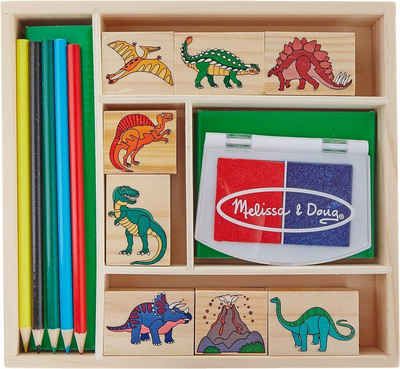 Melissa & Doug Kreativset Stempel für Kinder Dinosaurier Stempelset, (8-tlg)