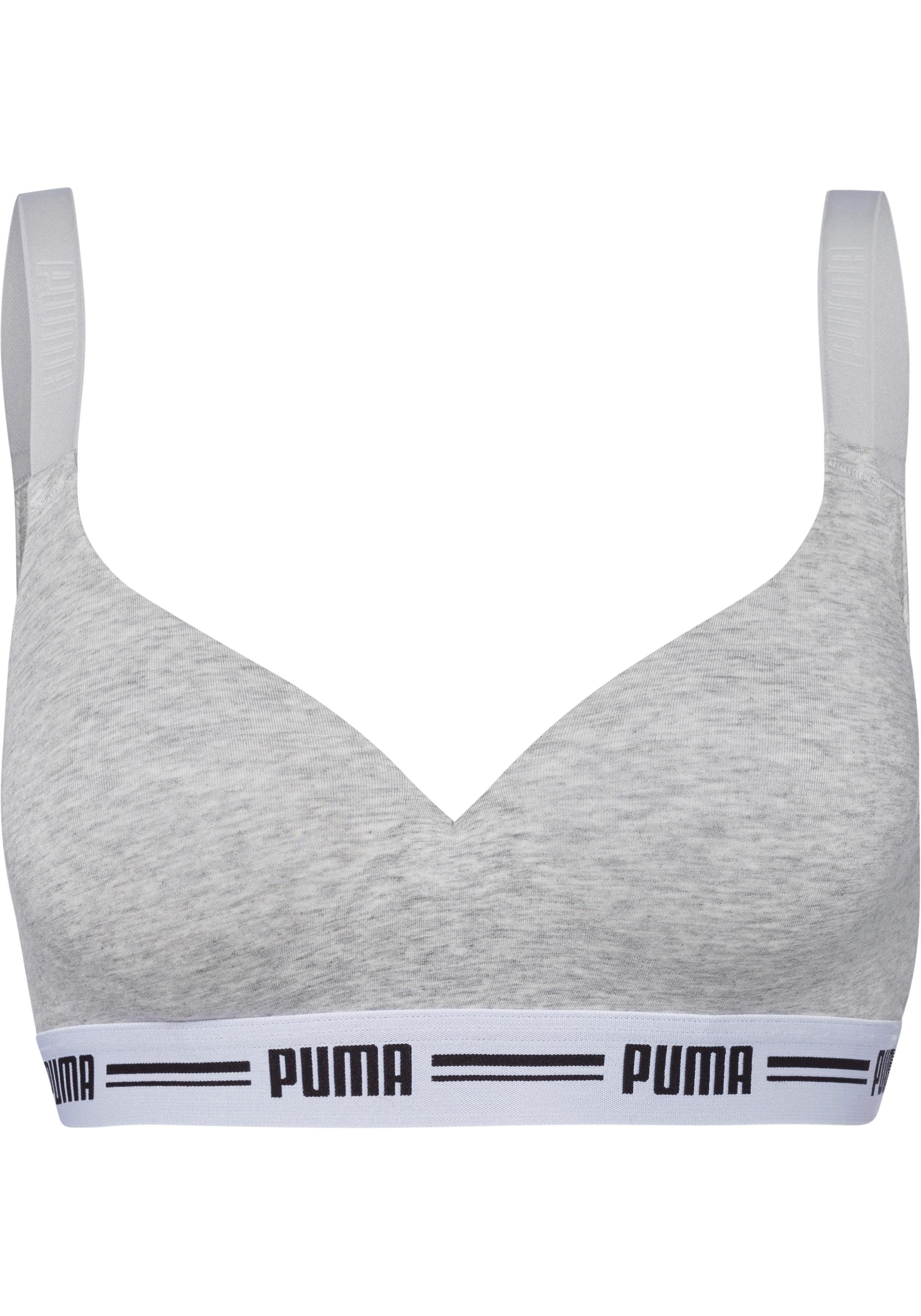 grau-meliert Bralette Cups mit Iconic PUMA leicht gepaddeten