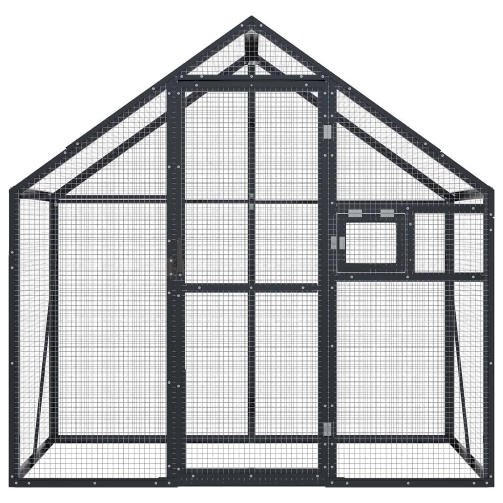 vidaXL Voliere 179 x 1 x 185 m Voliere Anthrazit 179x100x185 cm Aluminium