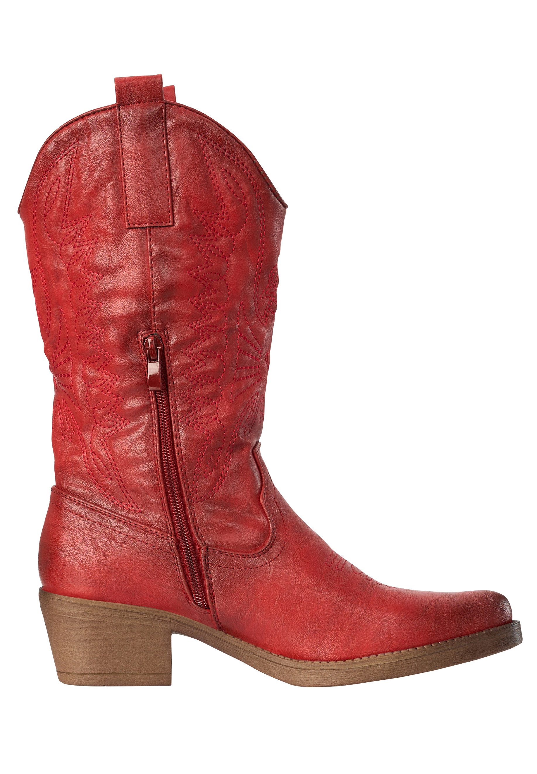 Salinyang Damen Cowboy Boots – Cowboystil mit Stickerei Lederoptik Stiefel
