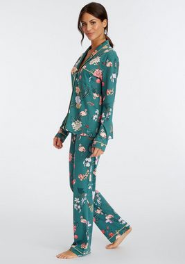 LASCANA Pyjama (Set, 2 tlg) mit elegantem Blumenmuster