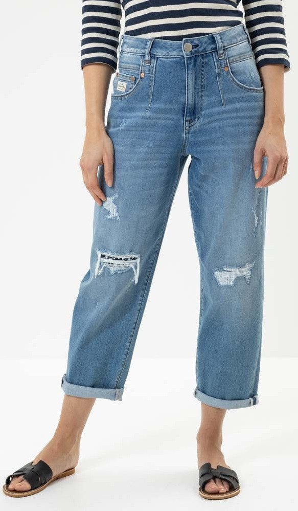Herrlicher High-waist-Jeans 5825-D9705, Brooke High Waist Jeans mit Destroyed Finish Figurbetonende Abnäher