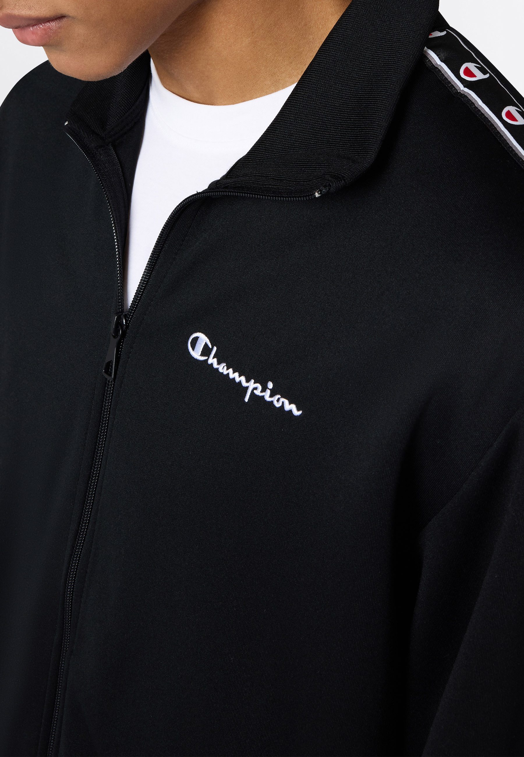 Champion Trainingsanzug Interlock Tracksuit (2-tlg), mit Stehkragen, zweiteiliges Set, aus New Poly Interlock, gerader Saum