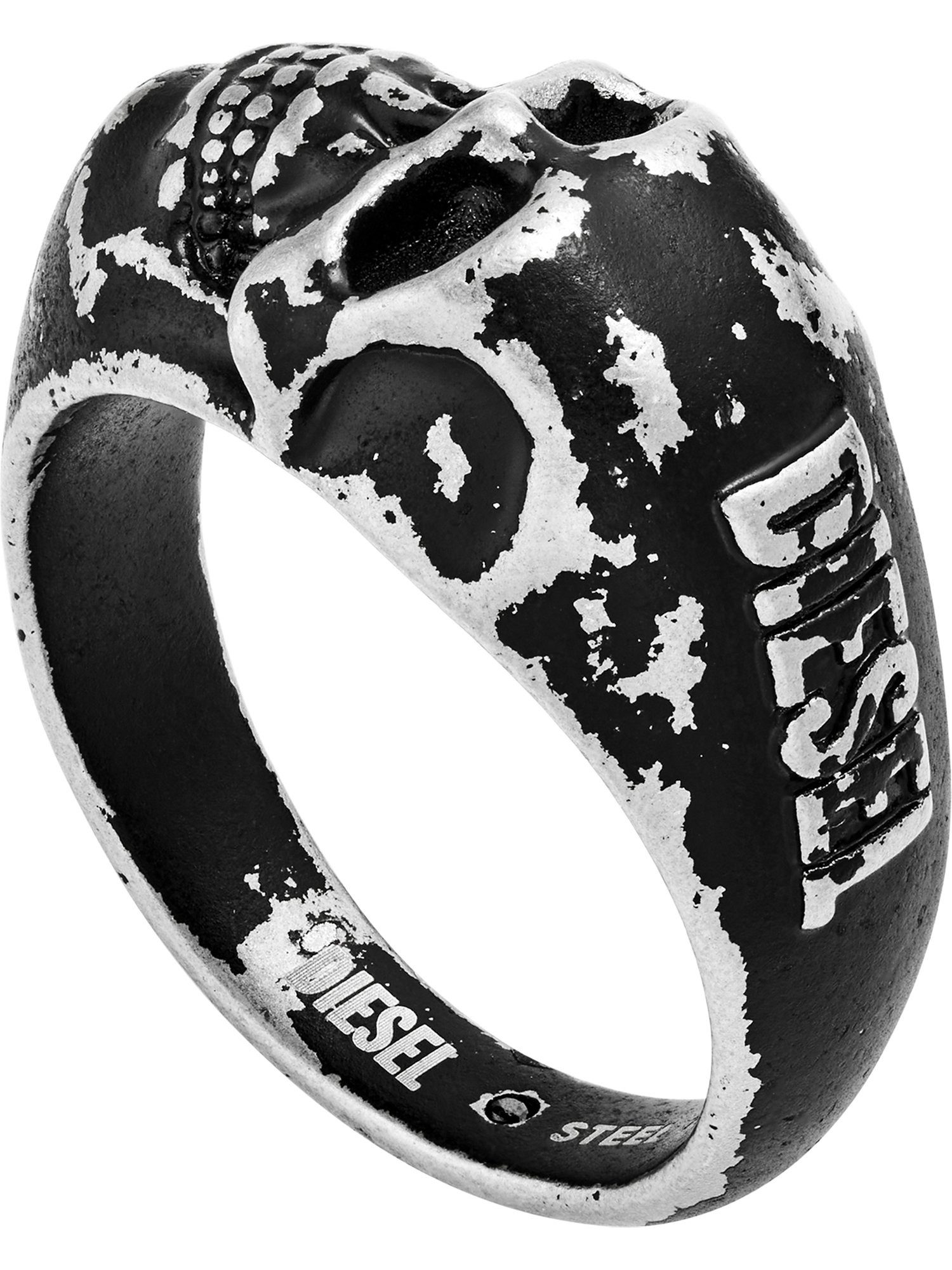Diesel Fingerring Diesel Unisex-Herrenring Edelstahl Totenkopf
