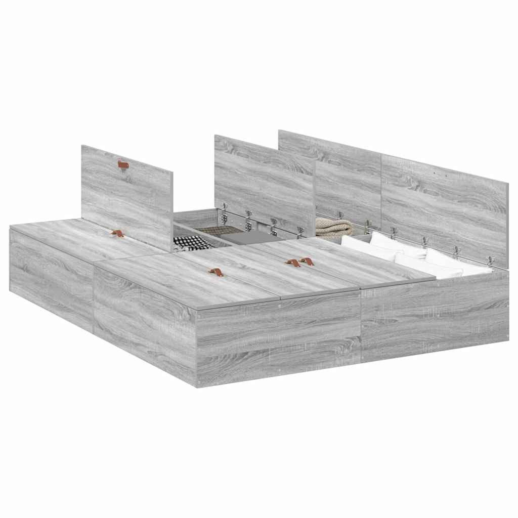 vidaXL Bett Bettgestell Grau Sonoma 200 günstig online kaufen