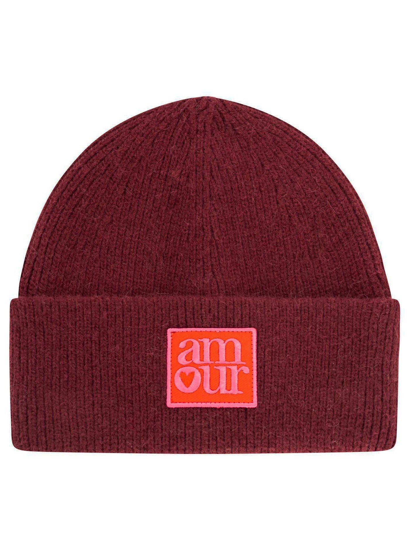 Zwillingsherz Strickmütze Umschlagmütze Wollmix "Amour"