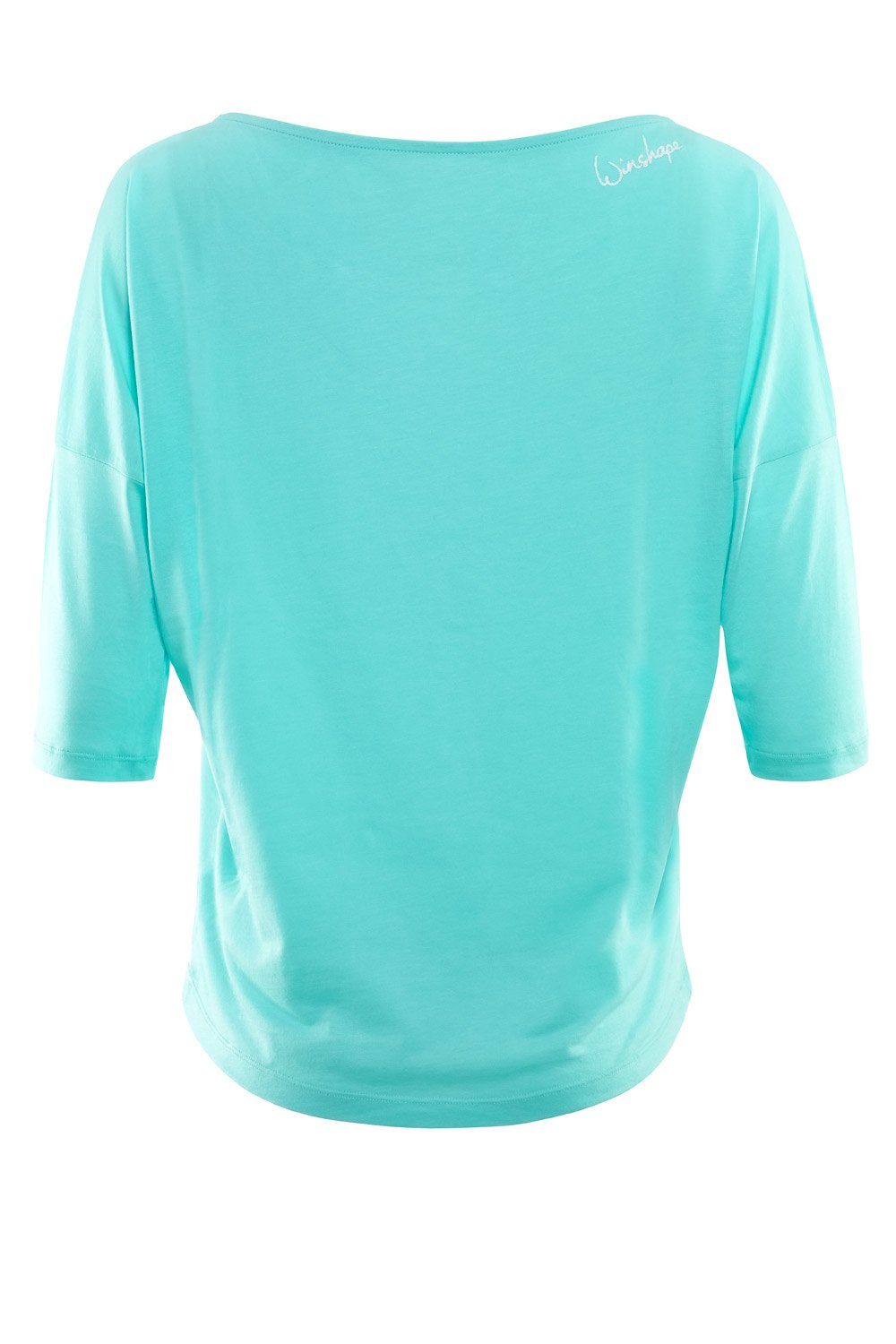 ultra weiß mit mint 3/4-Arm-Shirt Glitzer-Aufdruck glitzer leicht Winshape MCS001 weißem -