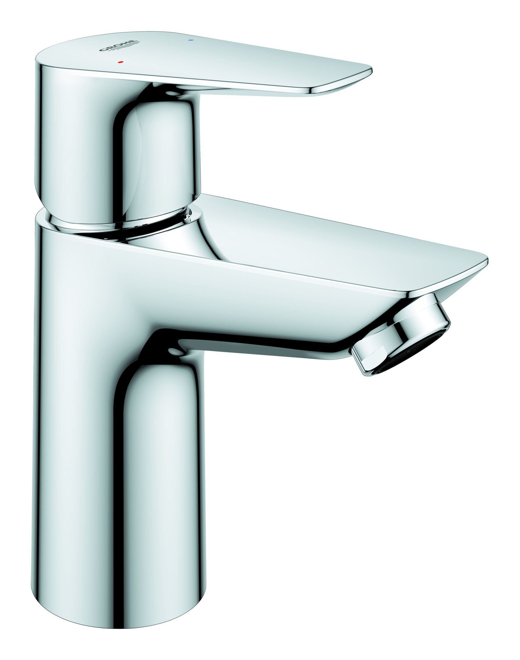 Grohe Waschtischarmatur BauEdge Einhand LowFlow mit Push-Open-Ablaufgarnitur S-Size - Chrom | Waschtischarmaturen