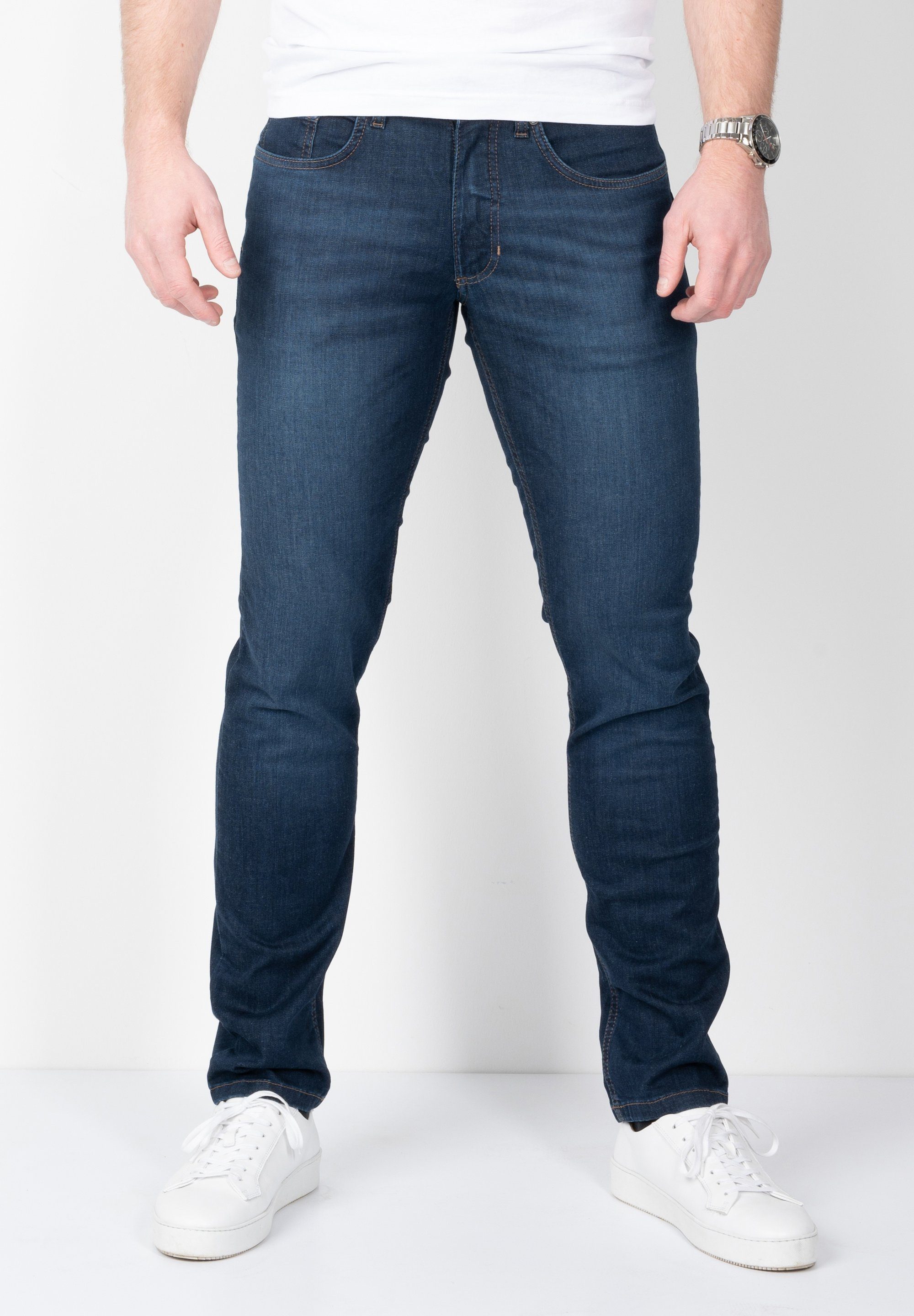 blue Fitted Super SUNWILL Fit Straight-Jeans dark in Stretch