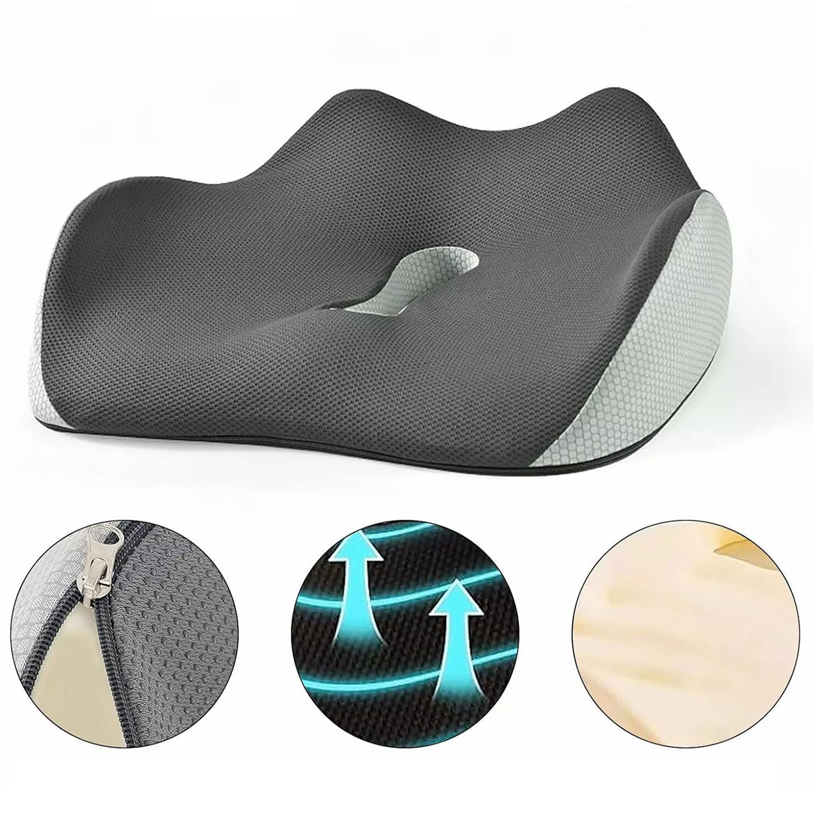 MODFU Подушки Memory-Schaum Подушки orthopädisches Sitzpolster, Lindert Rücken- und Steißbeinschmerzen Ideal für langes Sitzen