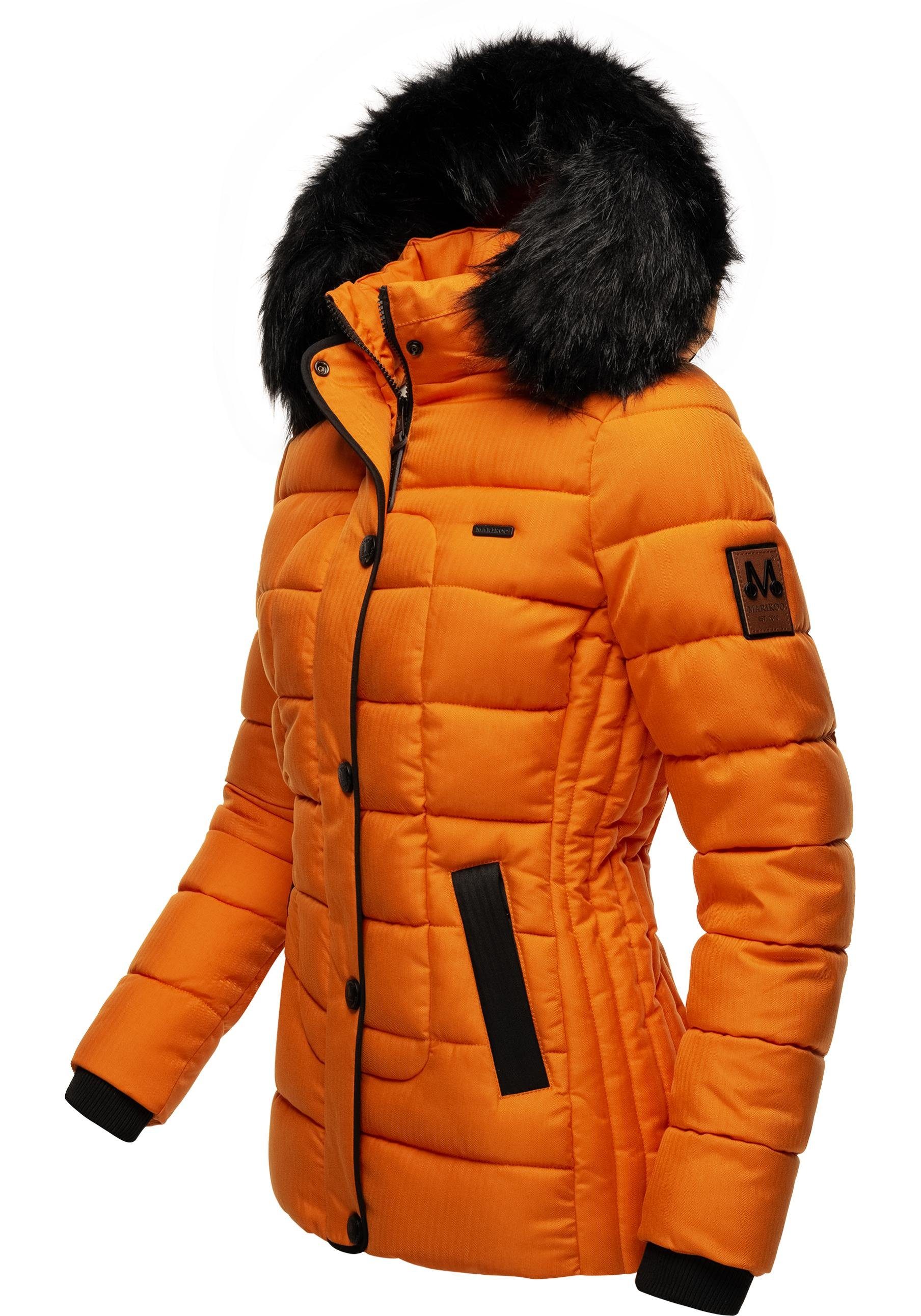 Marikoo Steppjacke Unique modische Winterjacke mit Kunstpelz-Kapuze günstig online kaufen