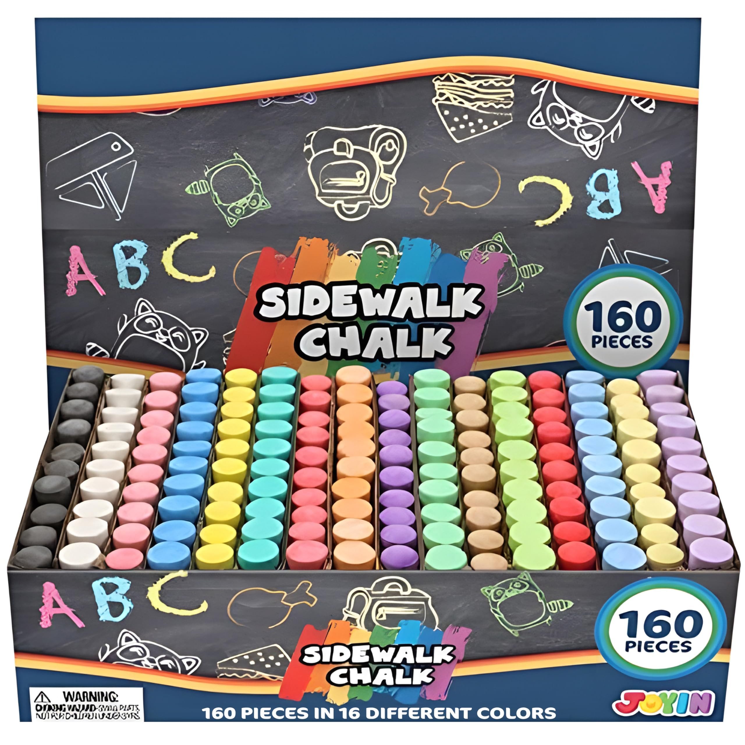 JOYIN Kreidefarbe JOYIN Abgerundete Kreide-Set für Gehweg, waschbar, ungiftig