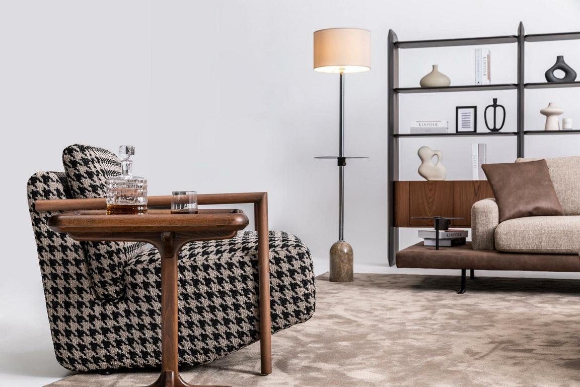 JVmoebel Wohnzimmer-Set Beige Textil Sofa Couche Luxus, Sessel), 5+3 Wohnzimmer (Nur + Made Sofa in Dreisitzer Europe Set Sitzer