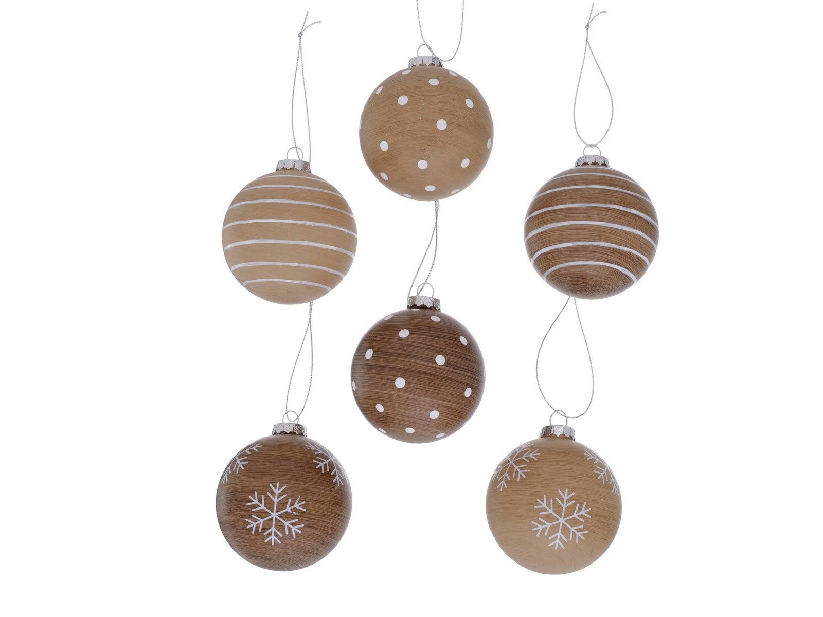 BOLTZE Dekofigur Warel Weihnachtskugel braun sortiert 8cm (1 Stück)