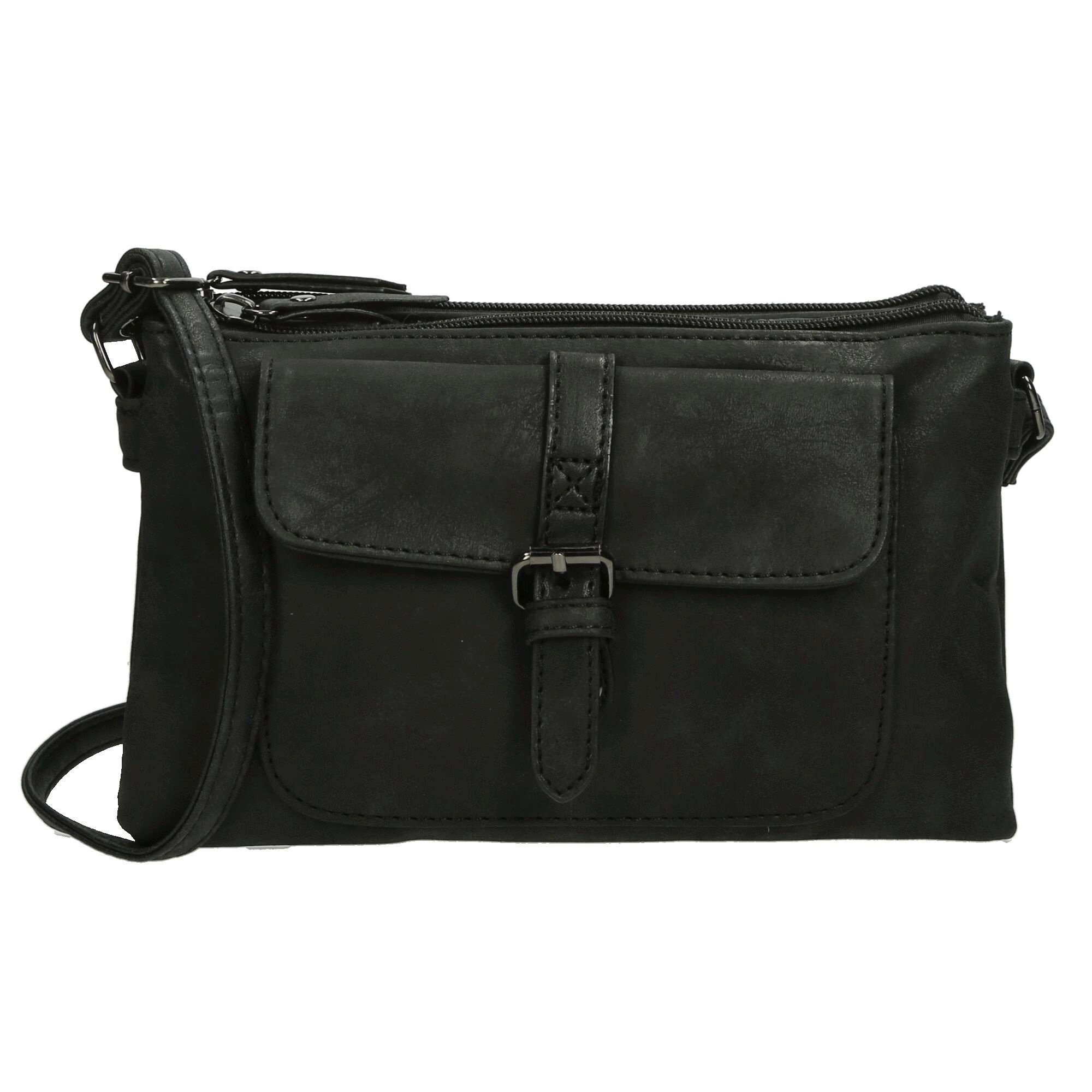 Christian Wippermann Umhängetasche Damen Tasche Schultertasche Umhängetasche Crossover Bag (1 tlg), Leder Optik Handtasche Schwarz
