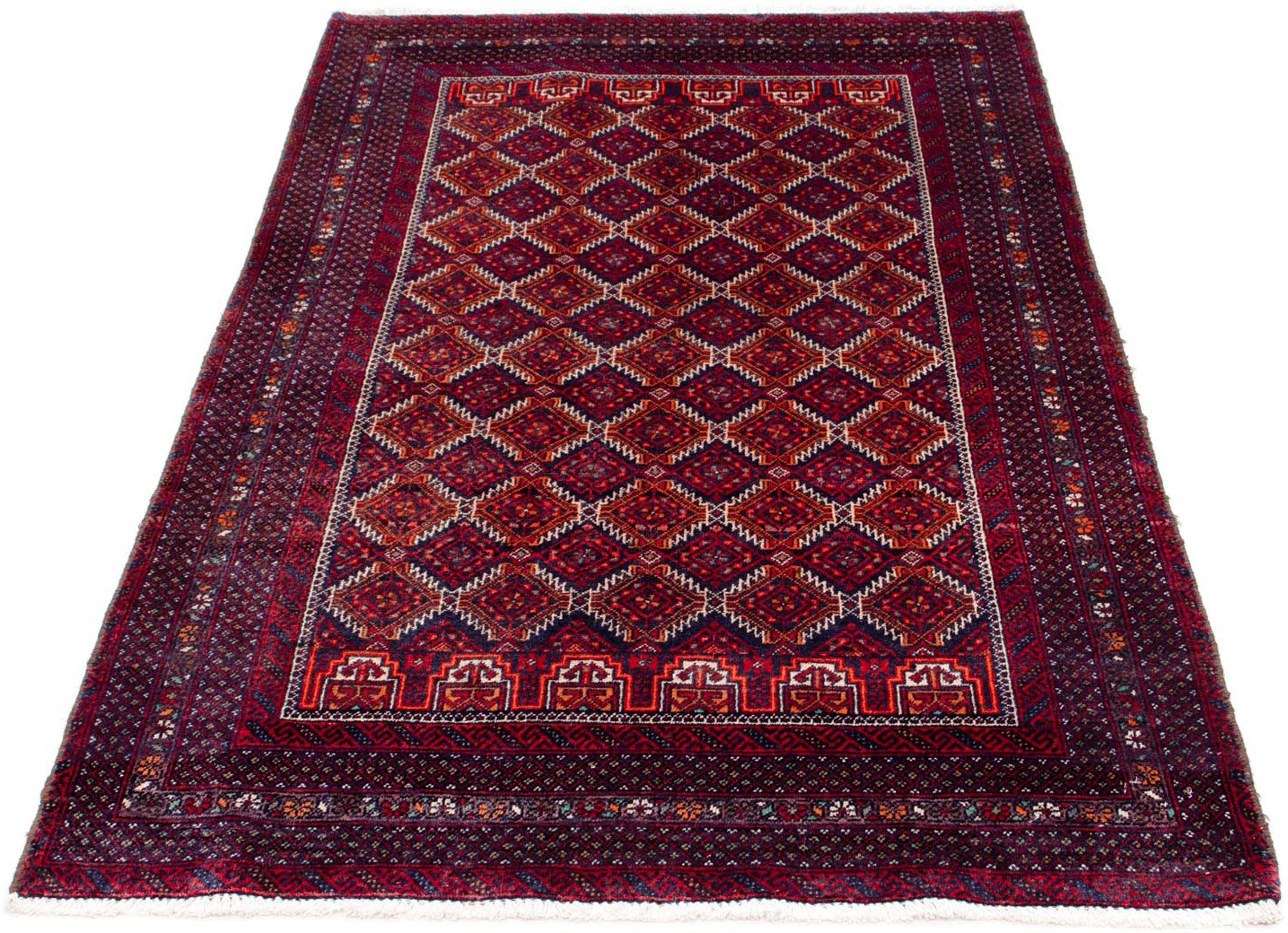 Orientteppich Belutsch - 165 x 95 cm - dunkelrot, morgenland, rechteckig, Höhe: 8 mm, Wohnzimmer, Handgeknüpft, Einzelstück mit Zertifikat