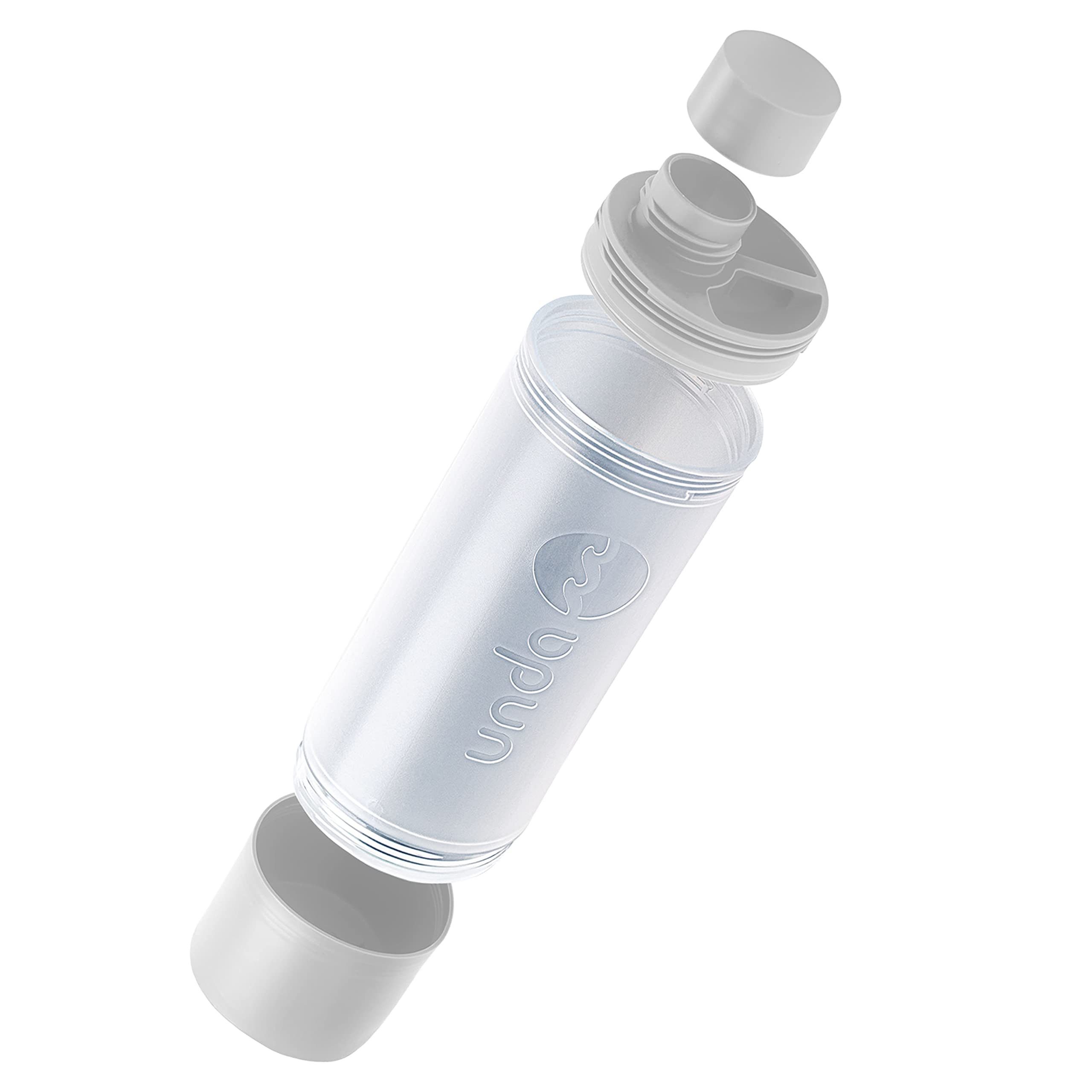 UNDA Trinkflasche All In One Multifunktionsflasche: Trinkflasche mit großem Becher, 550 ml - 3 Funktionen in einer Flasche, BPA-frei