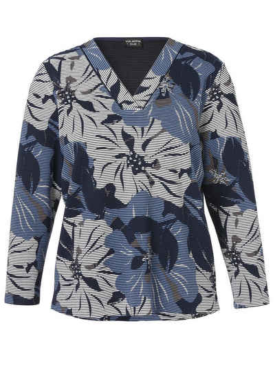 VIA APPIA DUE Sweatshirt mit Blumen-Streifen-Mix