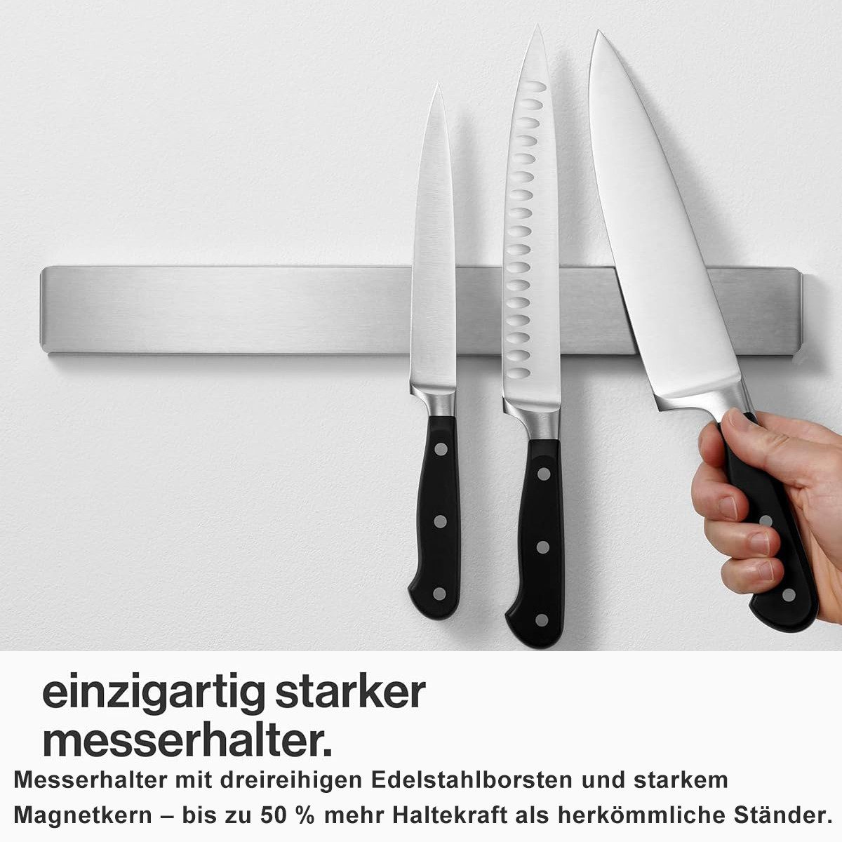 Forrlite Messerblock, Messerblock Magnetisch Ohne Messer, (1tlg), Magnetische Messerleiste für Küche / Werkzeug - Wandmontage, bohrfrei