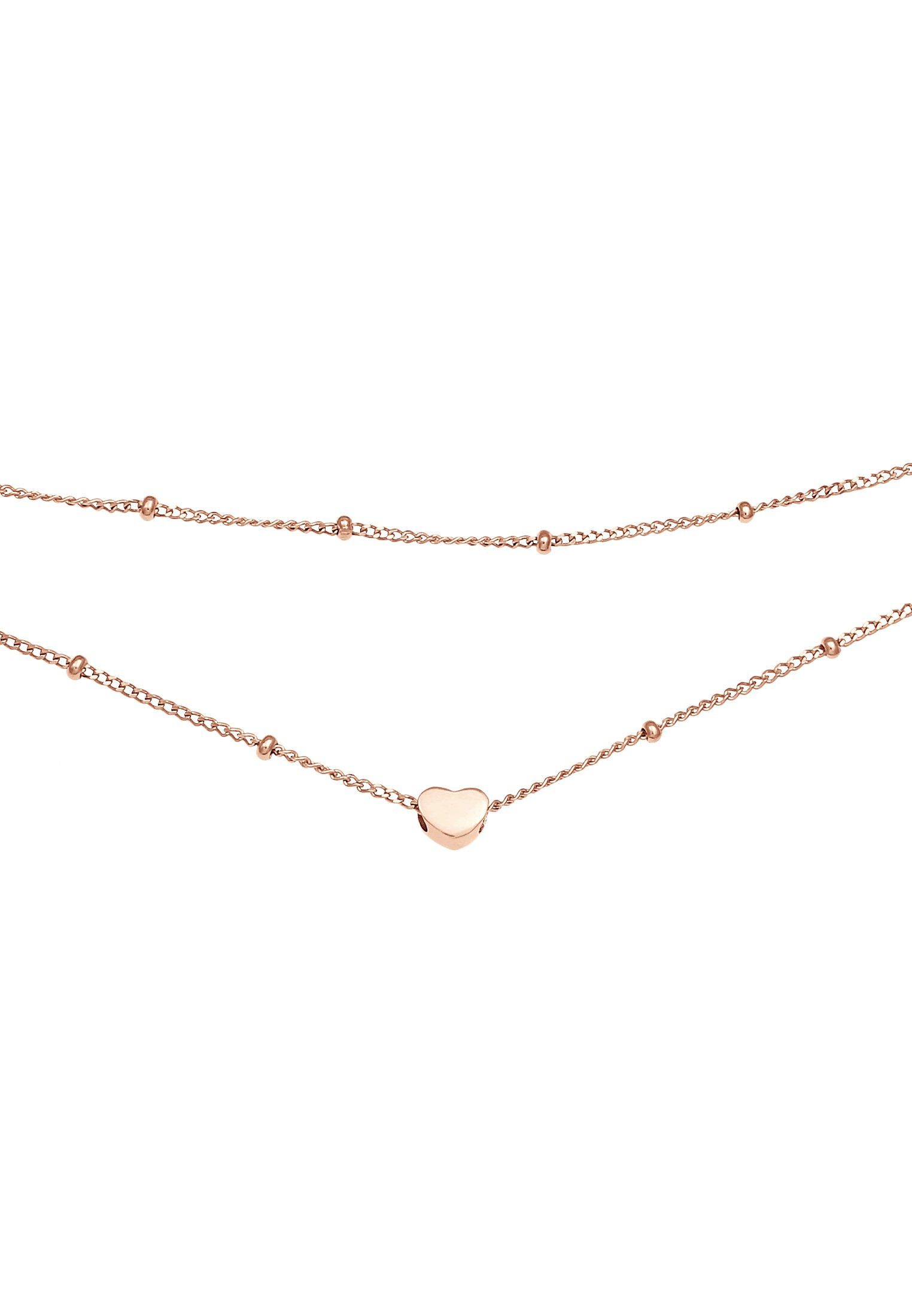 Elli Choker Choker Layer Kugelkette Herz 925 Silber