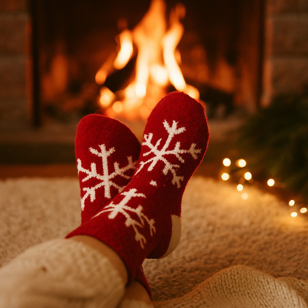 what the shop Kuschelsocken Weihnachts Kuschelsocken Merry Christmas 36–42 Geschenkverpackung Flauschige Weihnachtsfreude zum Verschenken