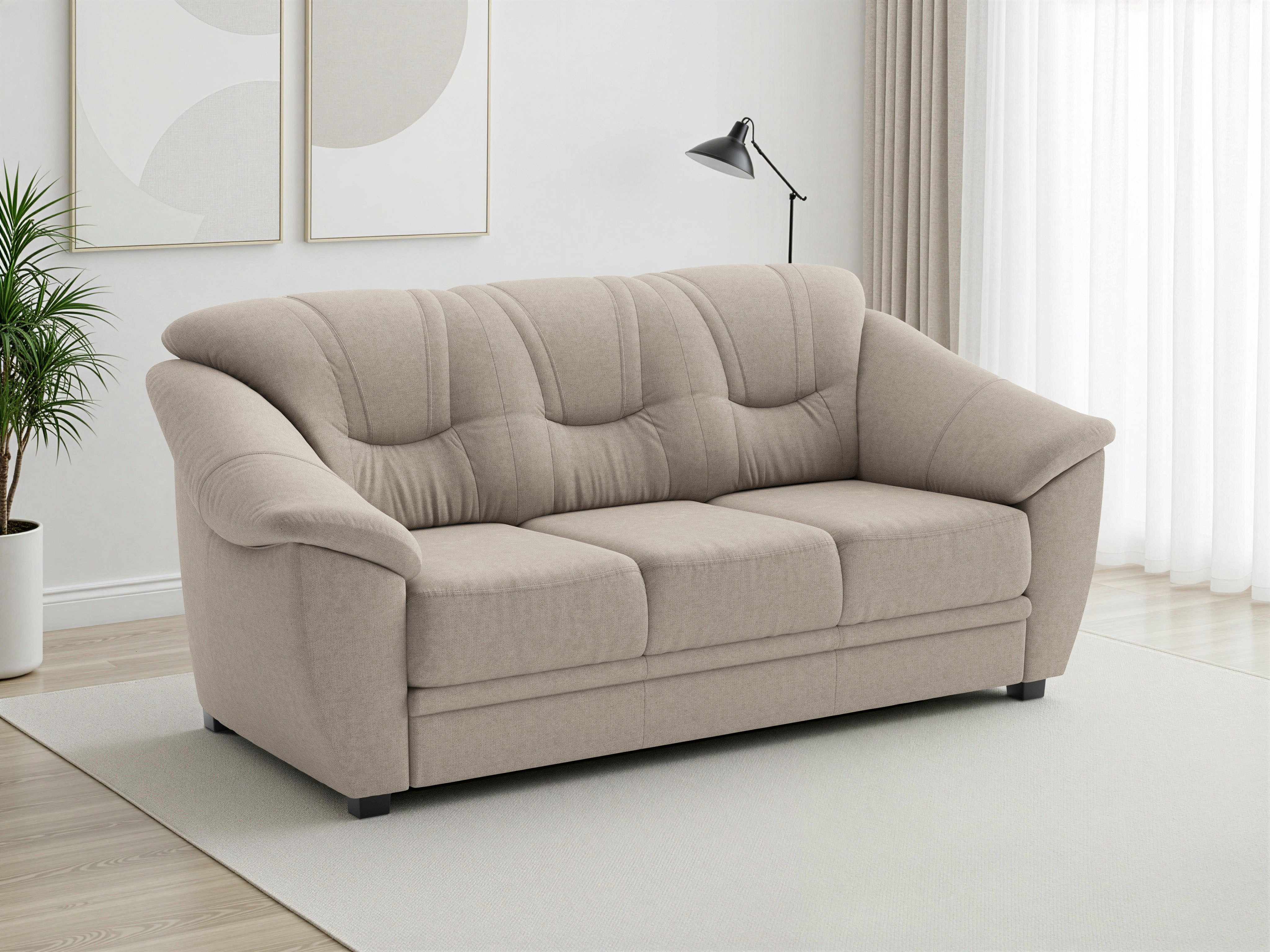 sit&more 3-Sitzer Savona, B. 198cm, Federkern, opt. mit Schlaffunktion, Sitzh. 46cm, Liegefläche 190x137cm, viele . Stoff- und Ledervarianten