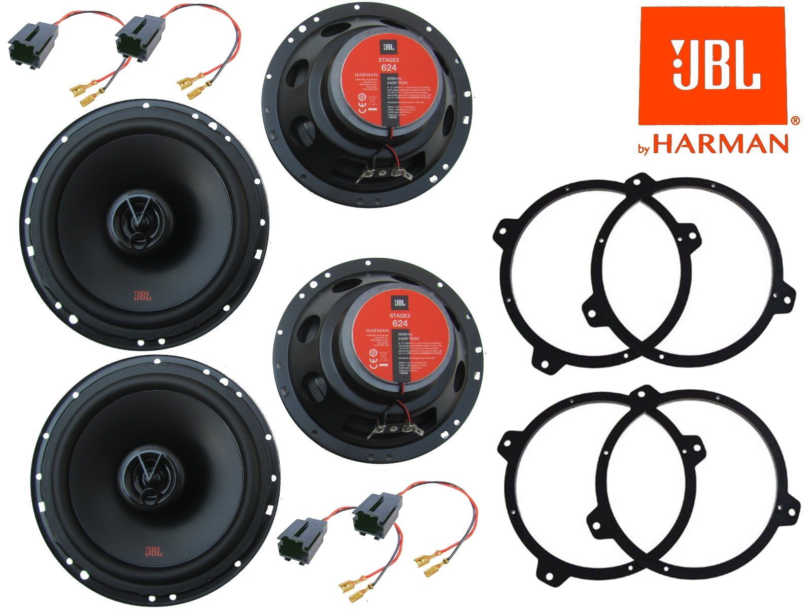JBL Einbau Set Tür vorn hinten passend für BMW E46 3er ab 1998 Auto-Lautsprecher