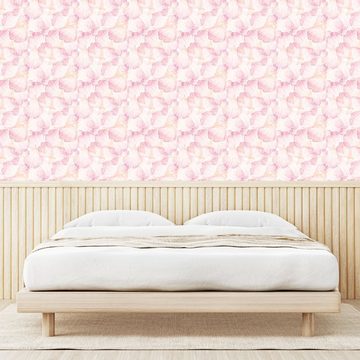 Abakuhaus Vinyltapete selbstklebendes Wohnzimmer Küchenakzent, Pastell Blassrosa Blütenblätter