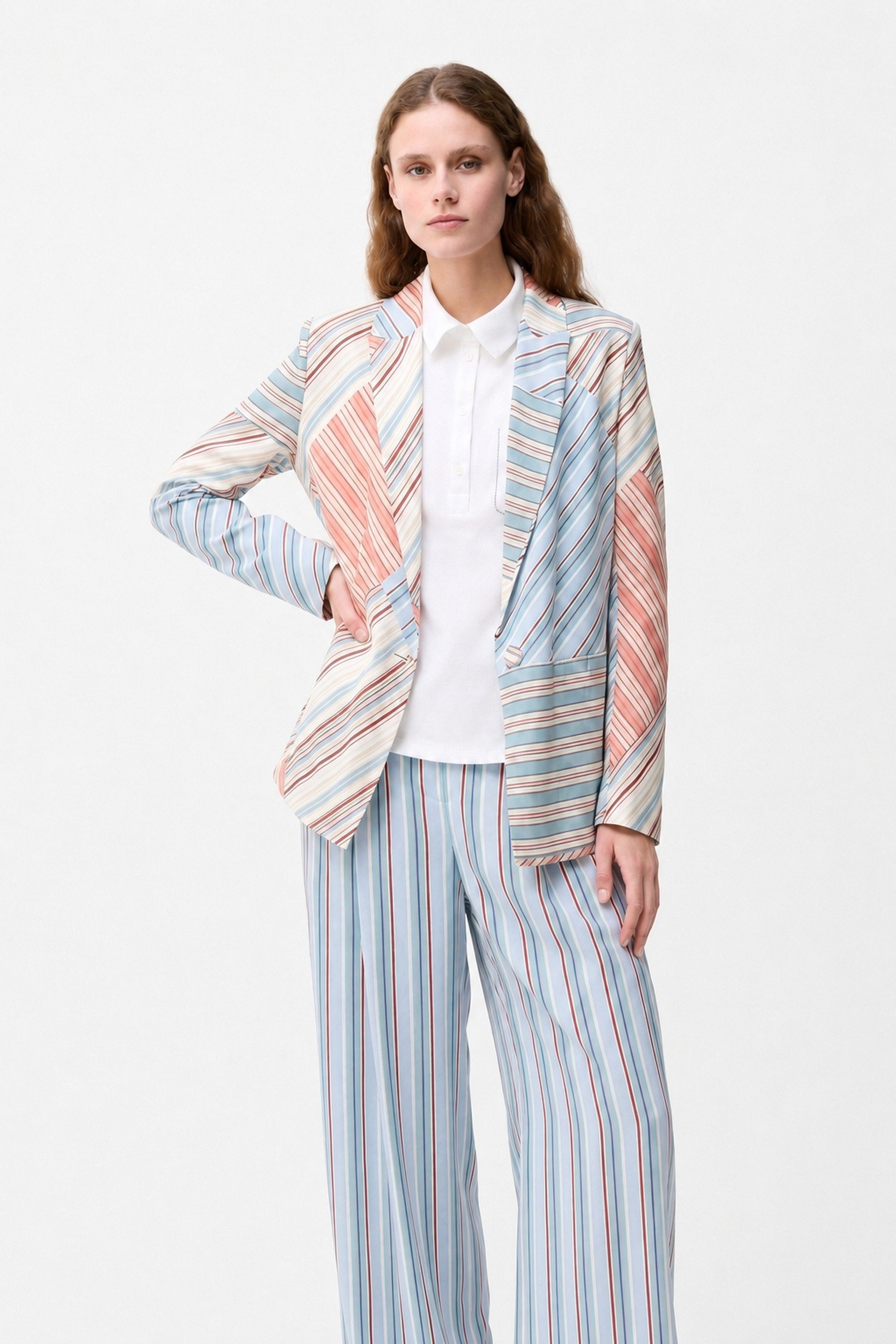 adL Jackenblazer Gestreifte Jacke