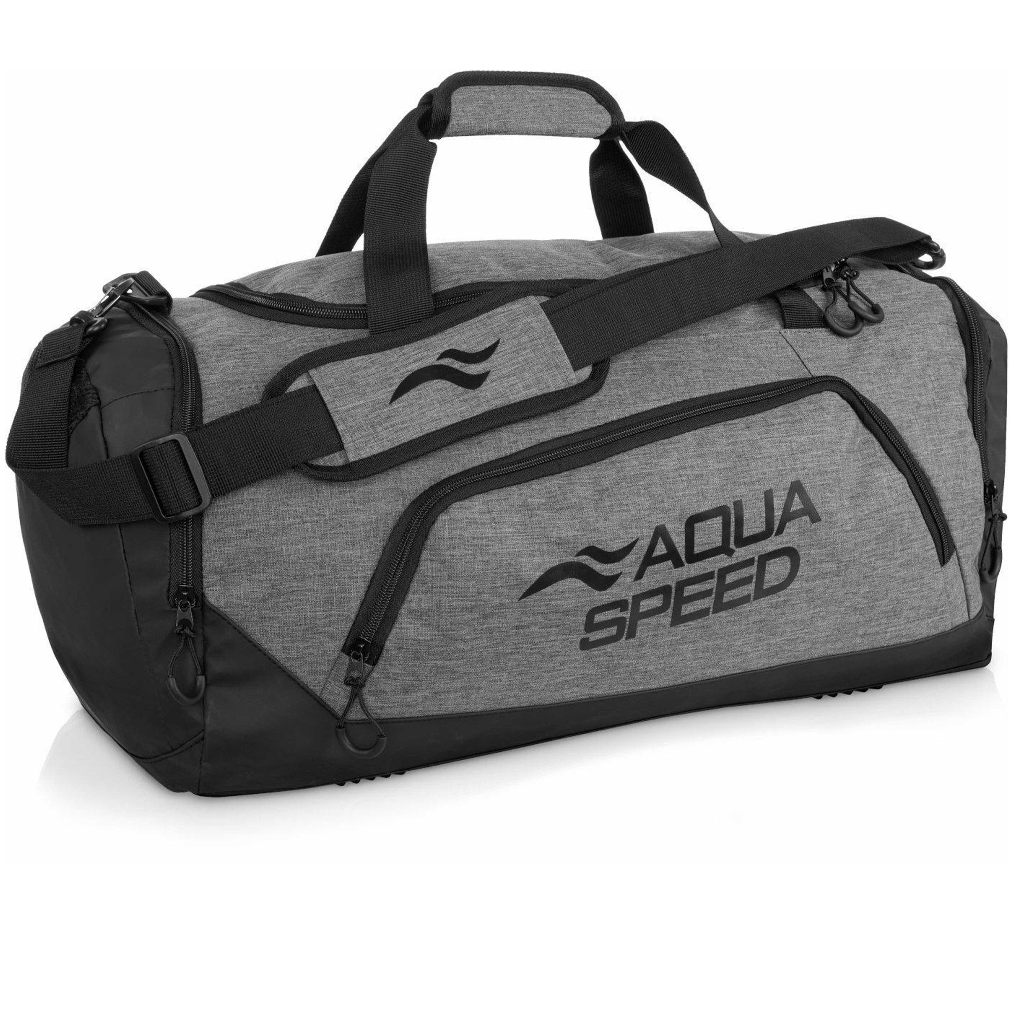 Aqua Speed Sporttasche Duffle Bag L 42L Training Fitness Schwimmen Pool Nassfach 37 (Große Trainingstasche mit U Öffnung und viel Stauraum oben), Belüftetes Nassfach für feuchte Kleidung und nasse Ausrüstung