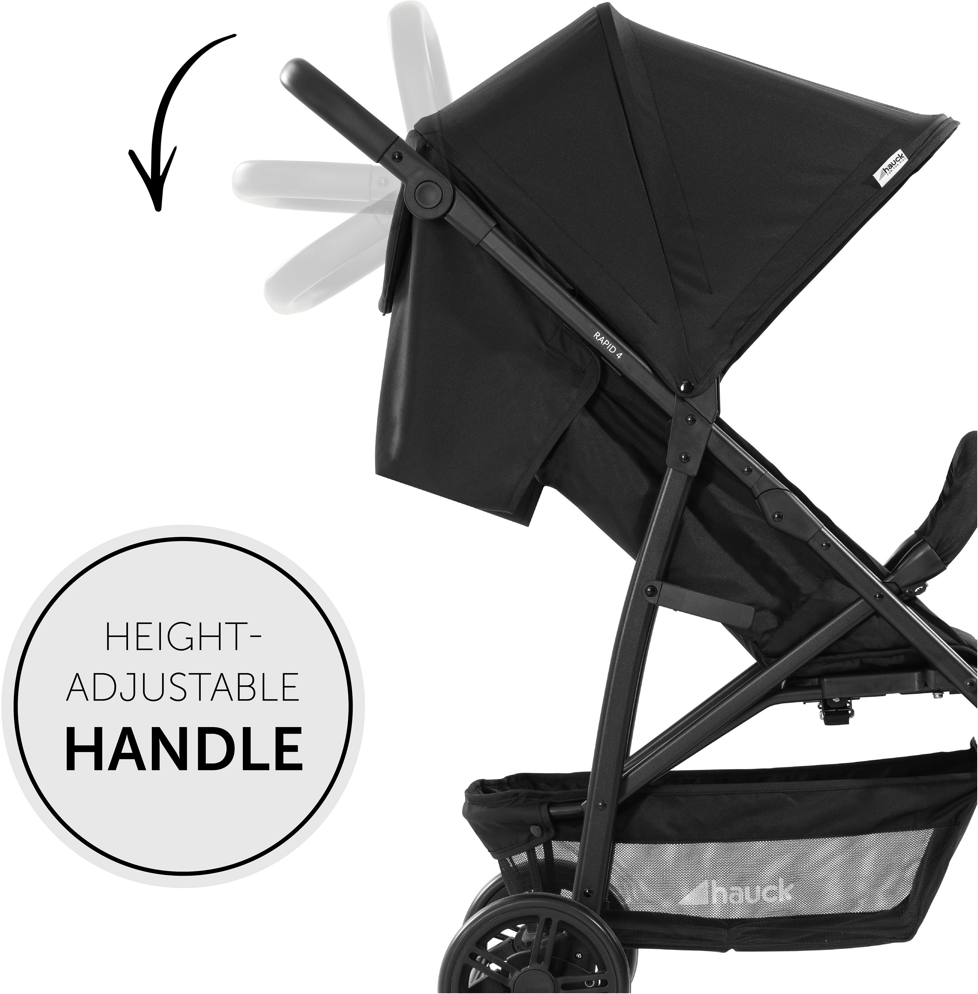 Hauck Kinder-Buggy Rapid 4, schwarz, mit schwenk- und feststellbaren Vorderrädern