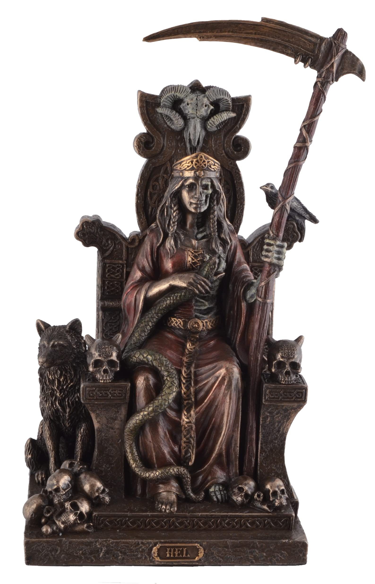 Vogler direct Gmbh Dekofigur Hel Germanische Göttin des Todes auf Thron by Veronese, von Hand bronziert und coloriert, LxBxH: ca. 15x12x23cm
