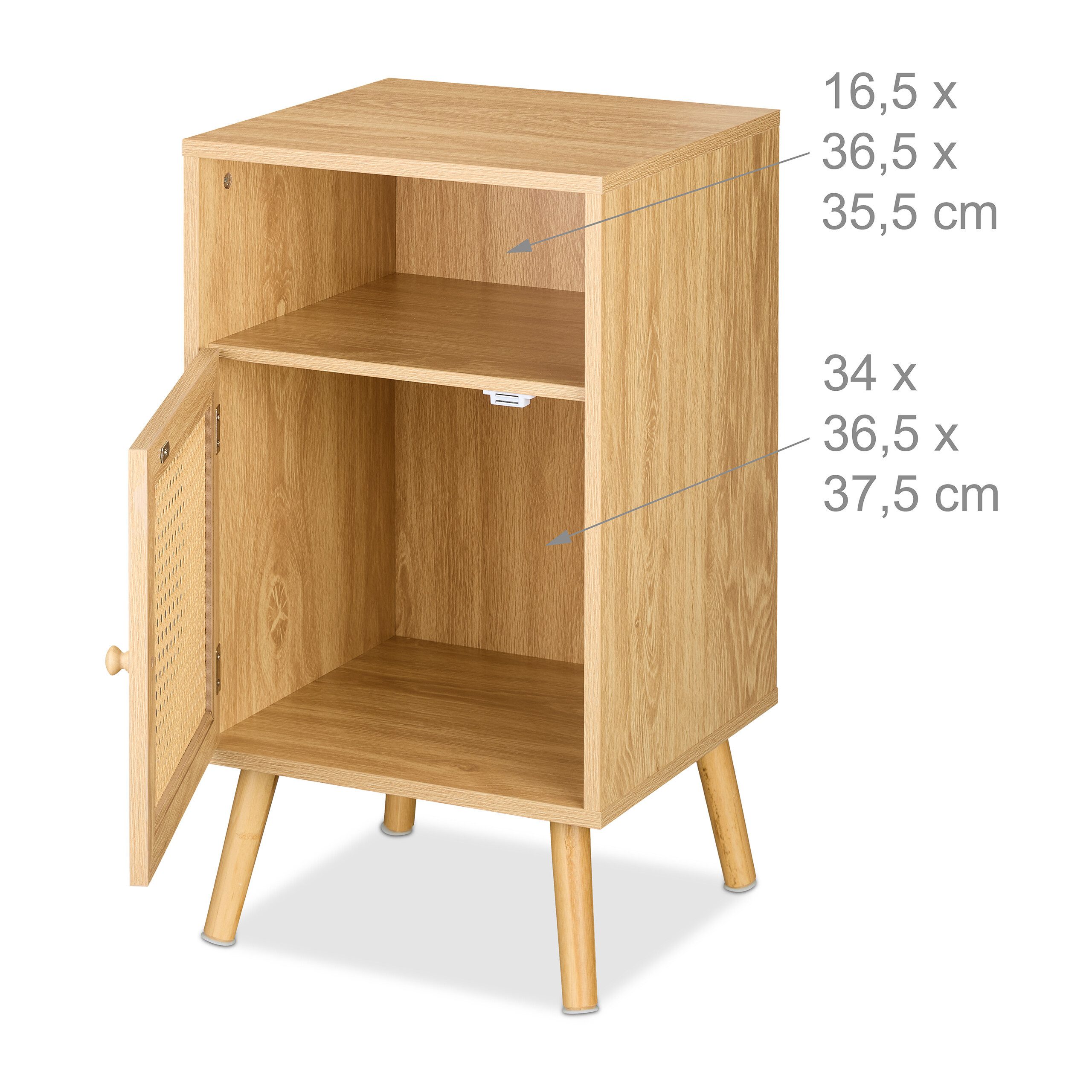 relaxdays Nachttisch im Rattan-Design (1-St) – Bild 5 von 5