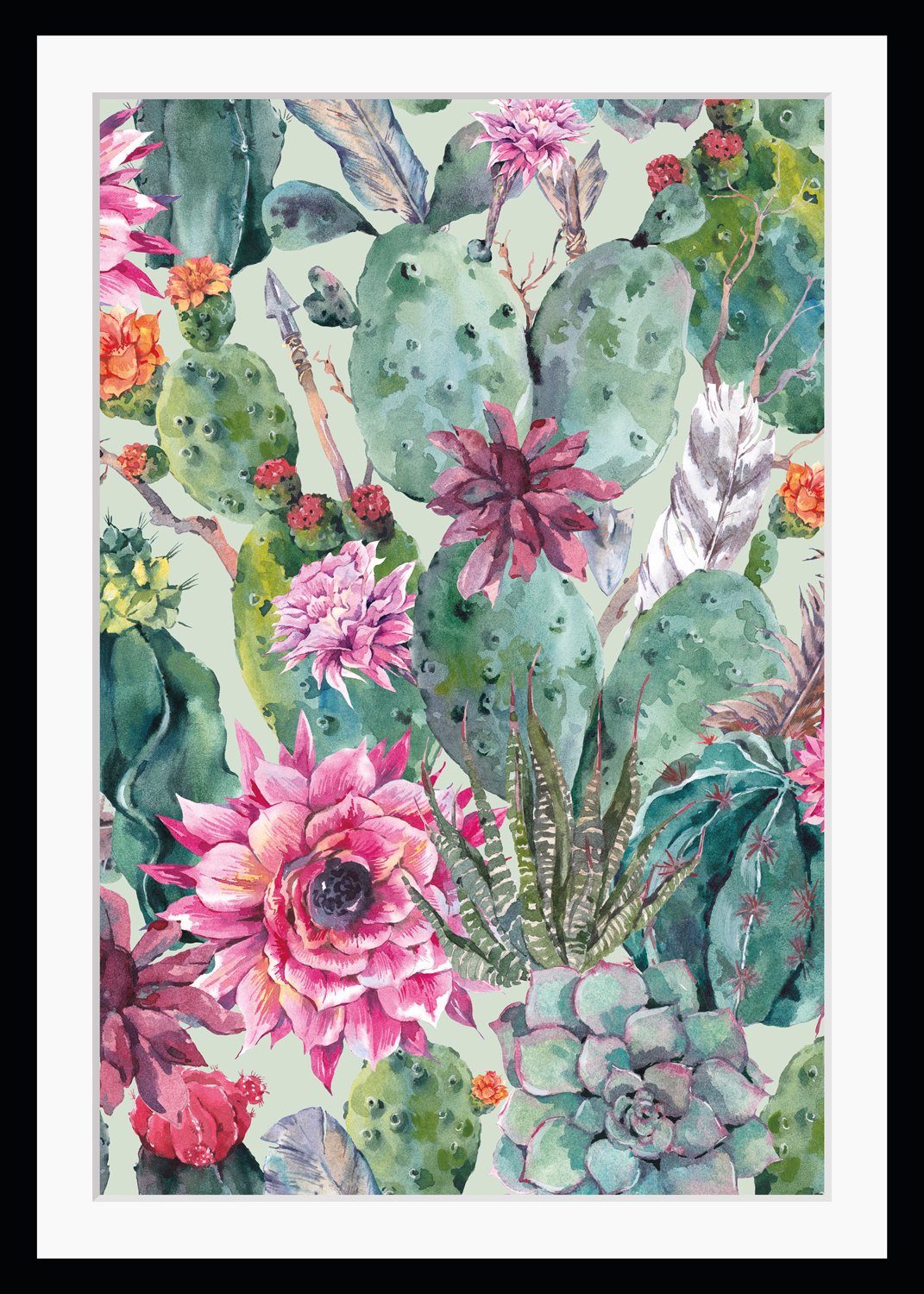 queence Bild Fiona, Blumen, Blumenbilder, Blätter, Kunst, Natur, Pflanzen, HD Premium Плакат-Druck inkl. Holzrahmen
