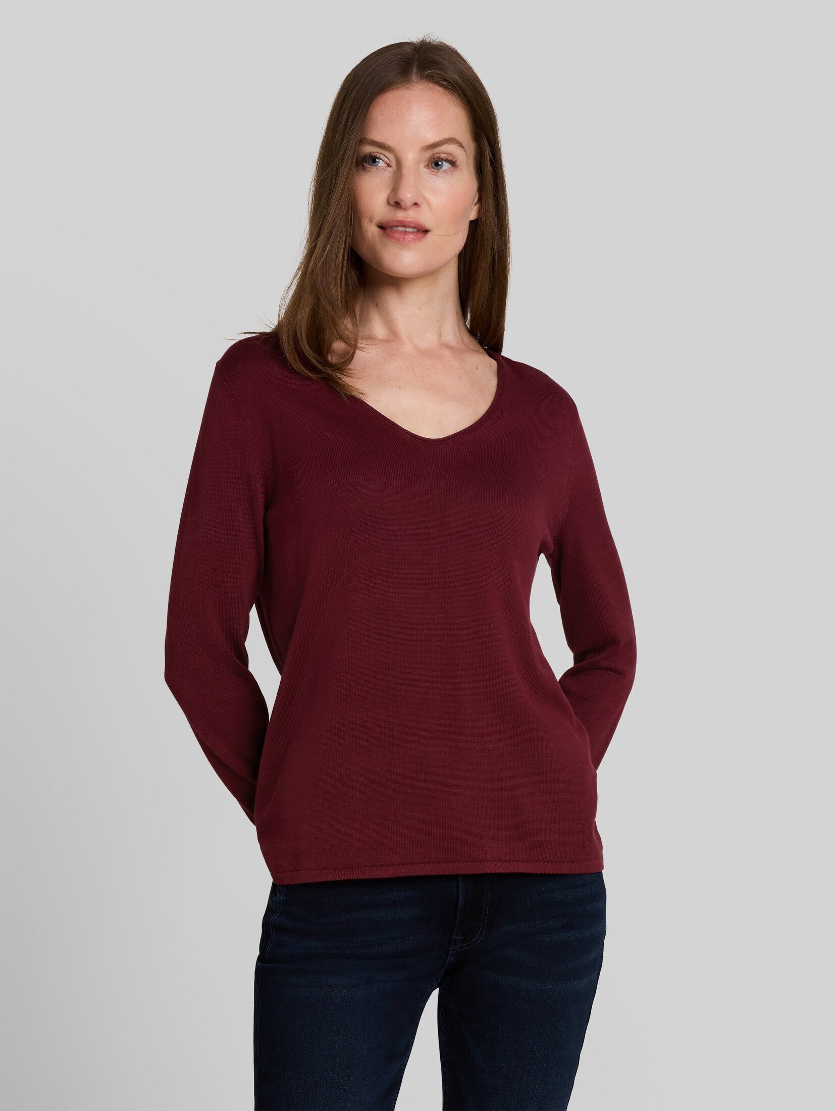 TOM TAILOR Strickpullover Pullover & Strickjacken Strickpullover mit V-Ausschnitt