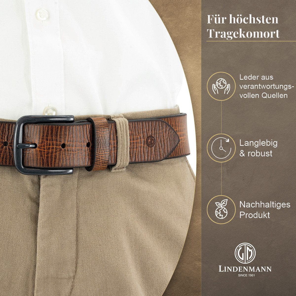 LINDENMANN Ledergürtel