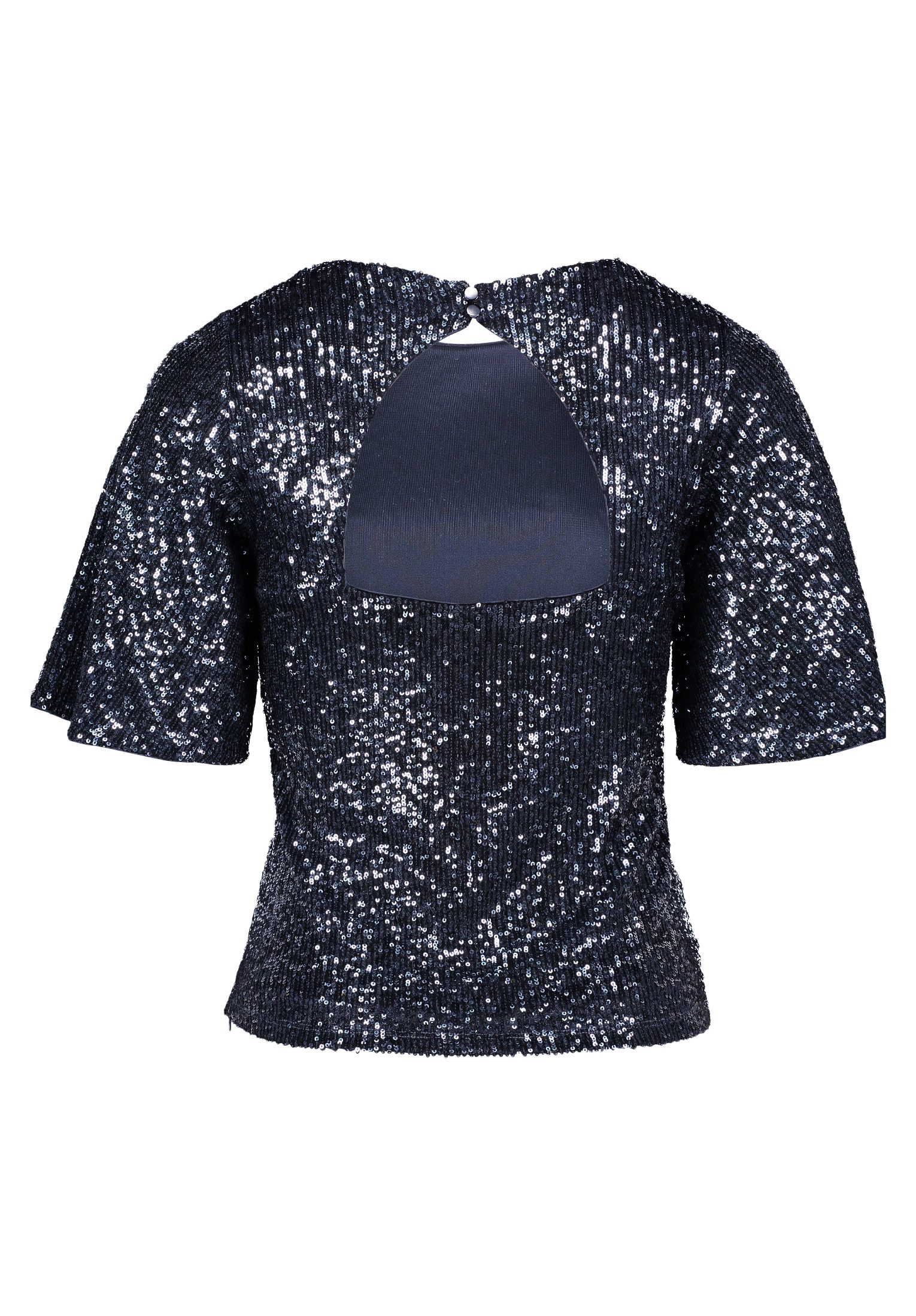 Vera Mont Kurzarmshirt Damen mit Flügelärmeln (1-tlg) Pailletten