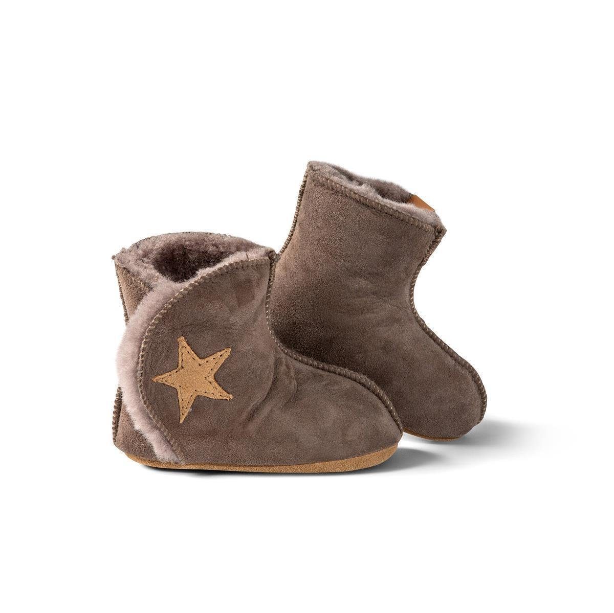 Fellhof Lammfell-Babyschuh Hausschuh Leder 16-25 braun Ranger Mädchen Jungen Babystiefel