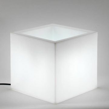 Licht-Trend Dekolicht Solar-Topf Narciso mit Akku Mini in Würfelform Weiß, RGB & Warmweiß - Kaltweiß