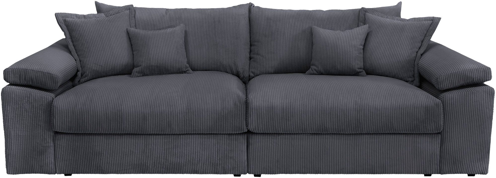 Home affaire Big-Sofa Soft&Cosy XL, B: 246 cm - OTTO. Verlässliche Qualität., Mega-Sofa, Cord oder Chenille-Struktur, mit Federkern & 4 Zierkissen