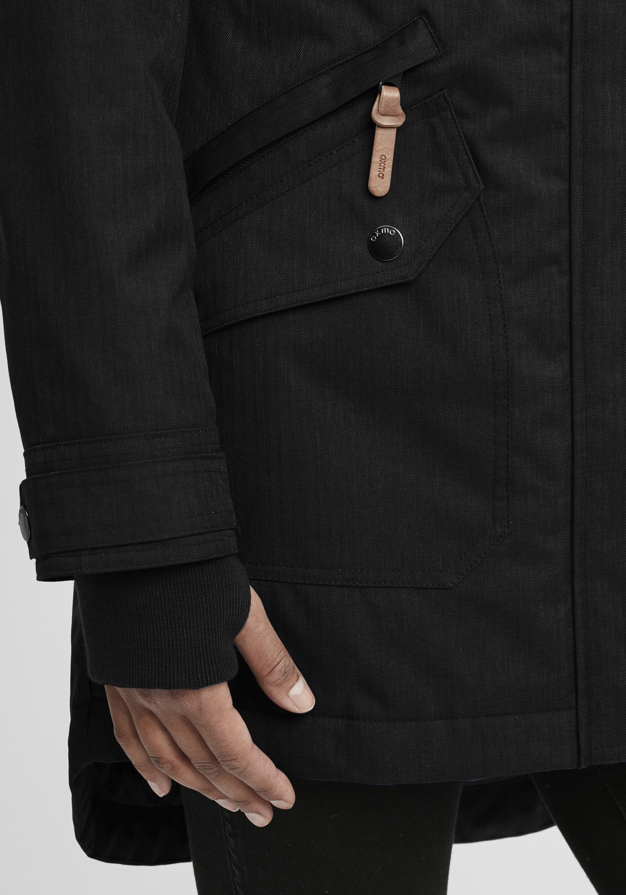 OXMO Parka OXBella BLACK Jacke Kragen wame mit (799000) hochabschließendem