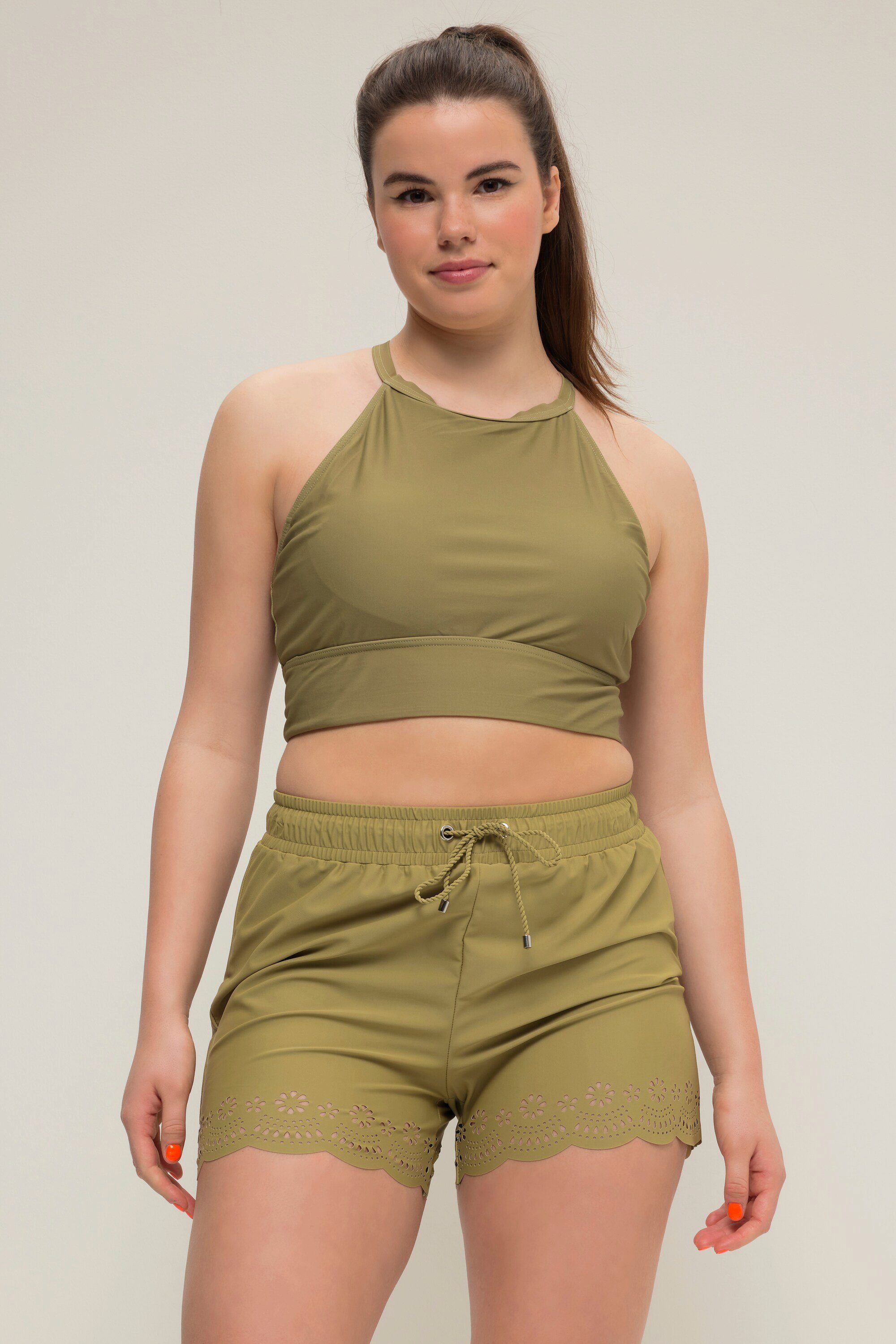 STUDIO UNTOLD Bikinislip Badeshorts weites Bein Lasercut-Saum Elastikbund mehr