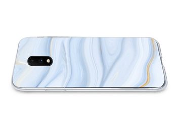 MuchoWow Handyhülle Marmor - Welle - Blau - Muster - Marmoroptik - Pastell, Phone Case, Handyhülle OnePlus 7, Silikon, Schutzhülle