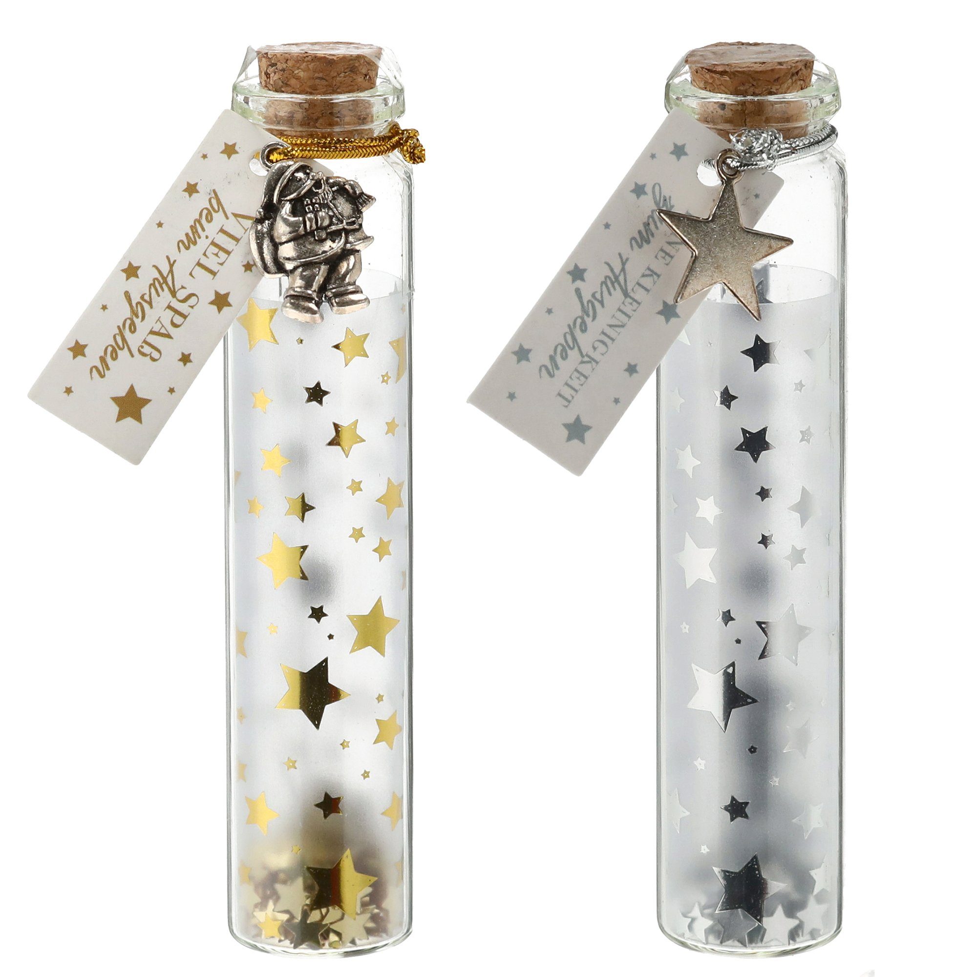 Annastore Geschenkbox 6 x Glasröhrchen mit Korken für Geldgeschenke zu Weihnachten H 11 cm, Wunscherfüller, Geldgeschenke, Geldverpackung – Bild 2 von 2
