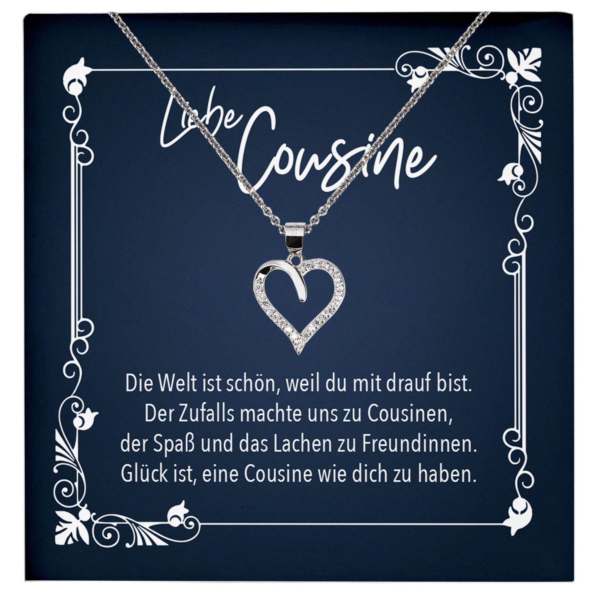 Schmuckset Cousine Geschenk Mädchen Frauen Geburtstag Schmuck Halskette Karte