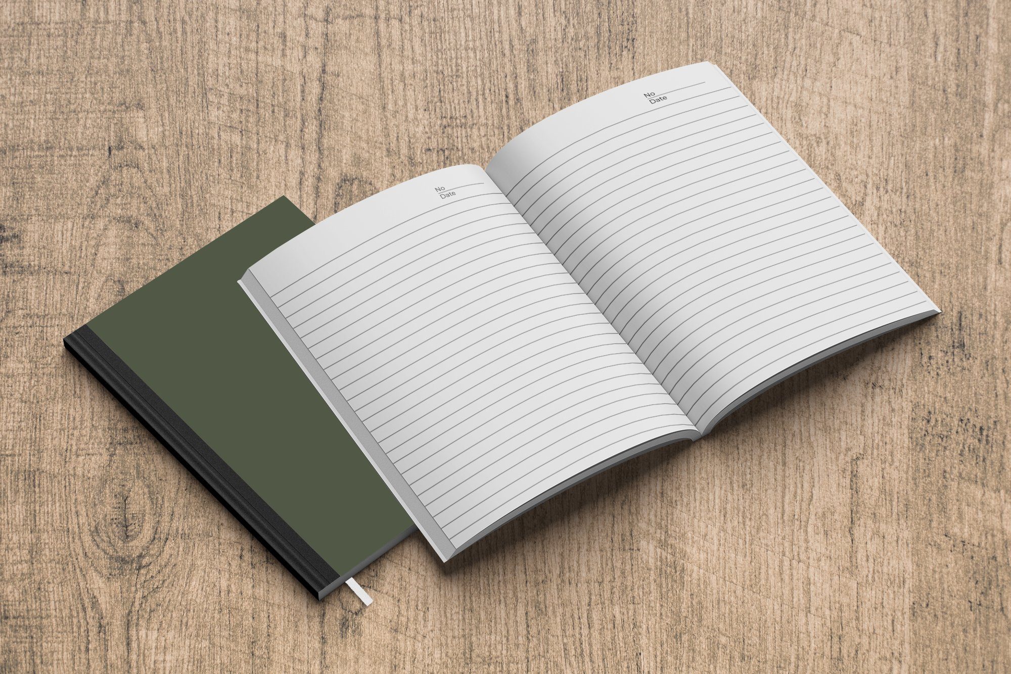 Merkzettel, - Olivgrün, MuchoWow Journal, Tagebuch, Farbe Grün - A5, Seiten, 98 - Fest Grün Olive Notizheft, Notizbuch - Haushaltsbuch -