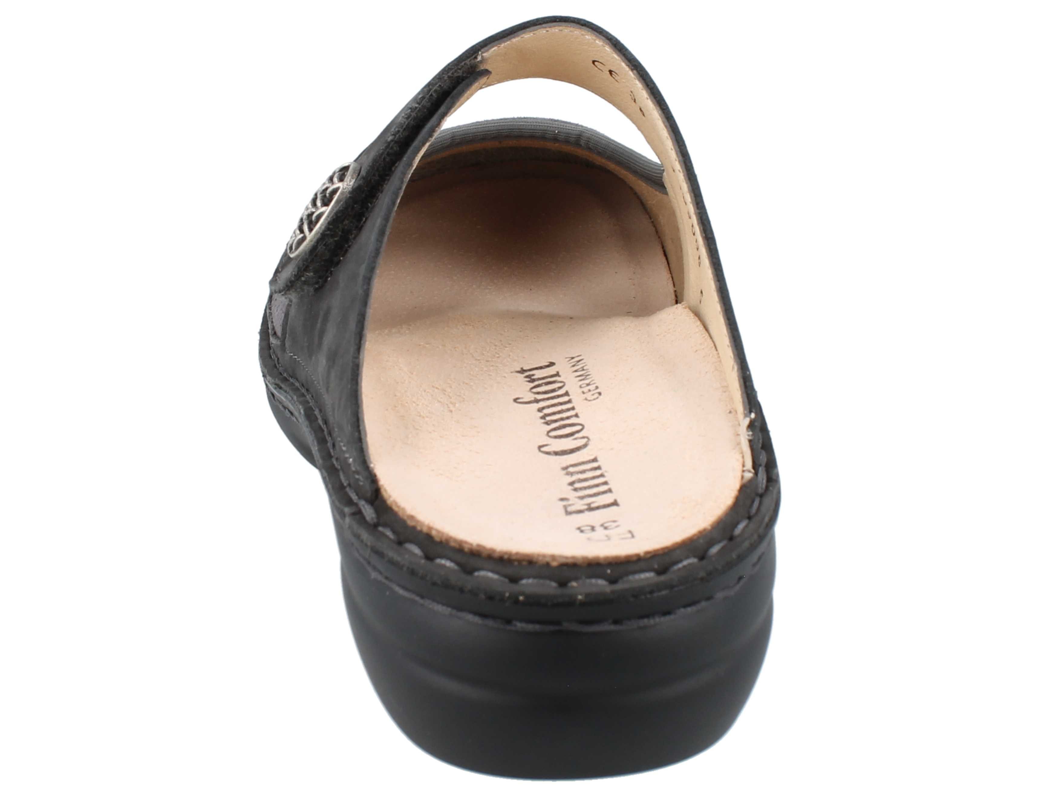 Finn Comfort FINN COMFORT Asinara Damen Clog dunkelgrau Nubukleder Stretch - Clog Wechselfußbett