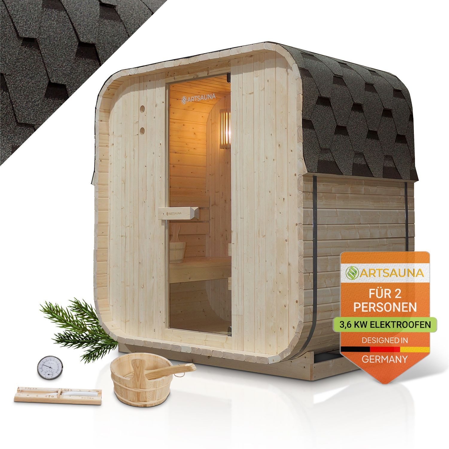 Artsauna Fasssauna Nolvik, BxTxH: 185 x günstig online kaufen